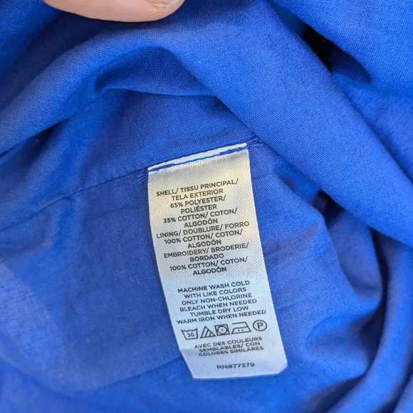 Ann Taylor Royal Blue Eyelet Top - Picture 3 of 5